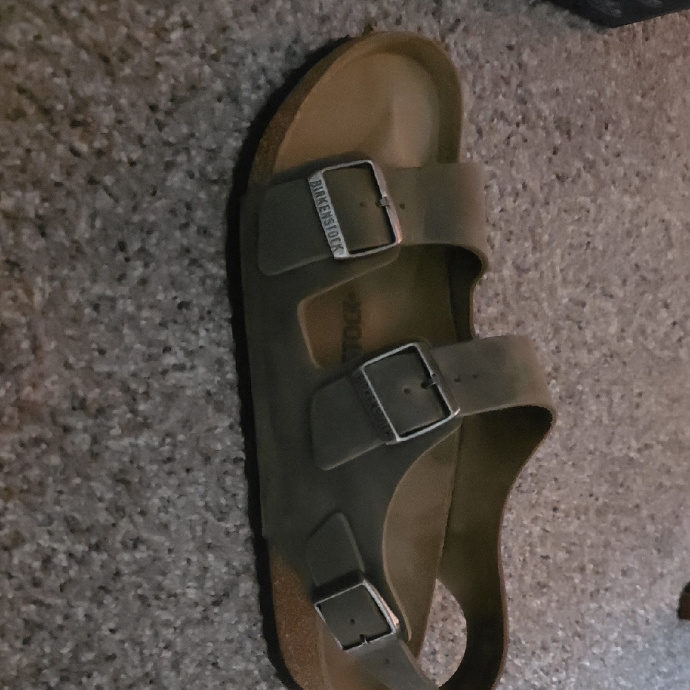 Birkenstock Brown Sandals with Silver Buckles